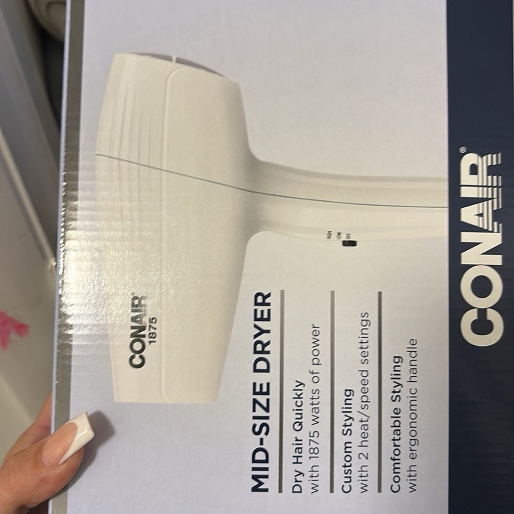 Conair White Mid-Size Hair Dryer